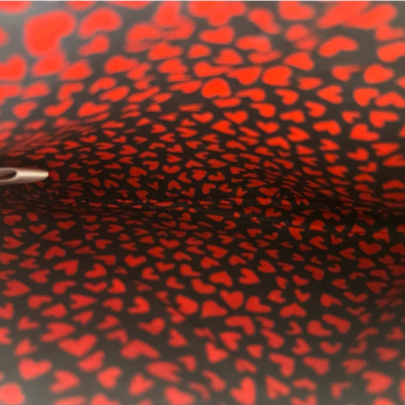 Brighton Red Heart Leopard Print Canvas Pouch Zippered Top Closure Purse Bag - Picture 3 of 4